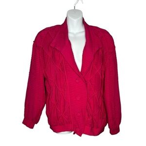 Rare Vintage 80’s Valentino Giovanni Pure Silk Pink Textured Blazer